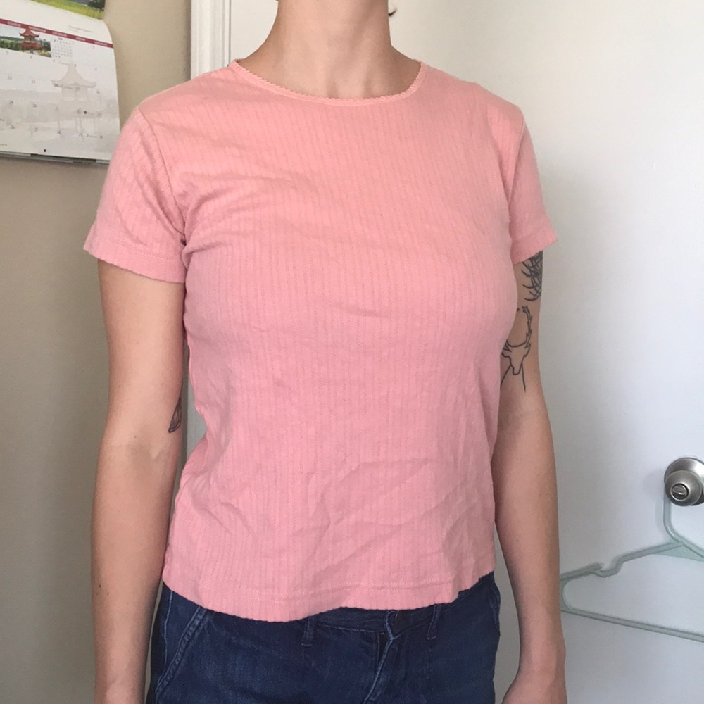 Pink, dainty-detailed shirt